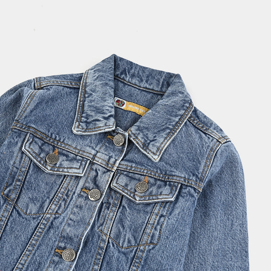 Girls Denim rigid Jacket Hearts-LT.Blue