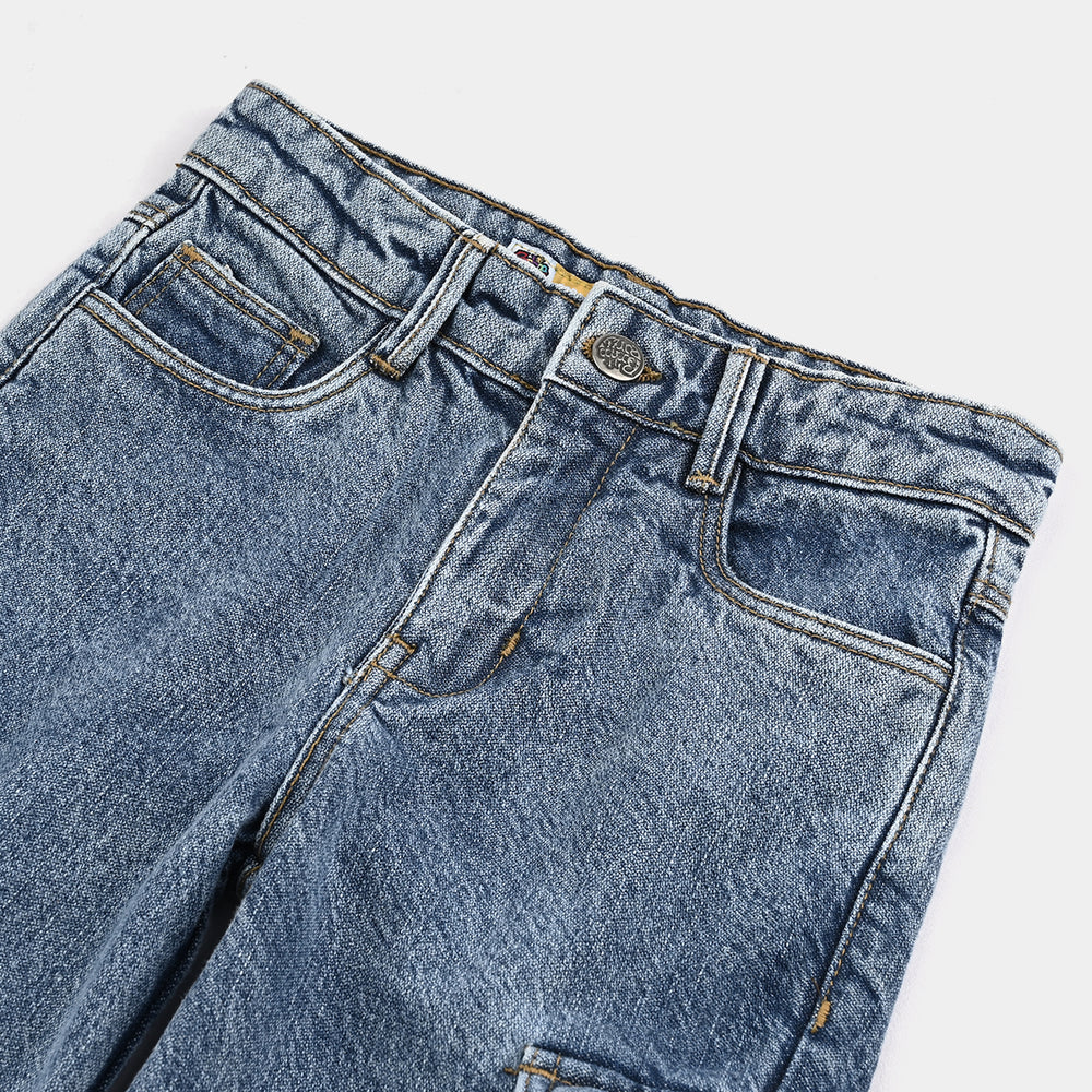 Girls Denim rigid Pant Hearts-LT.Blue