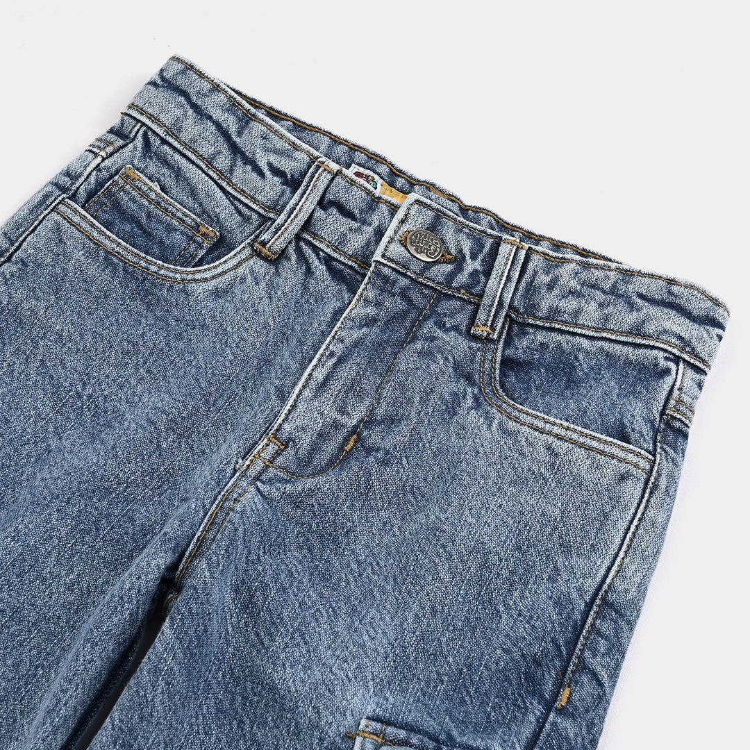 Girls Denim rigid Pant Hearts-LT.Blue