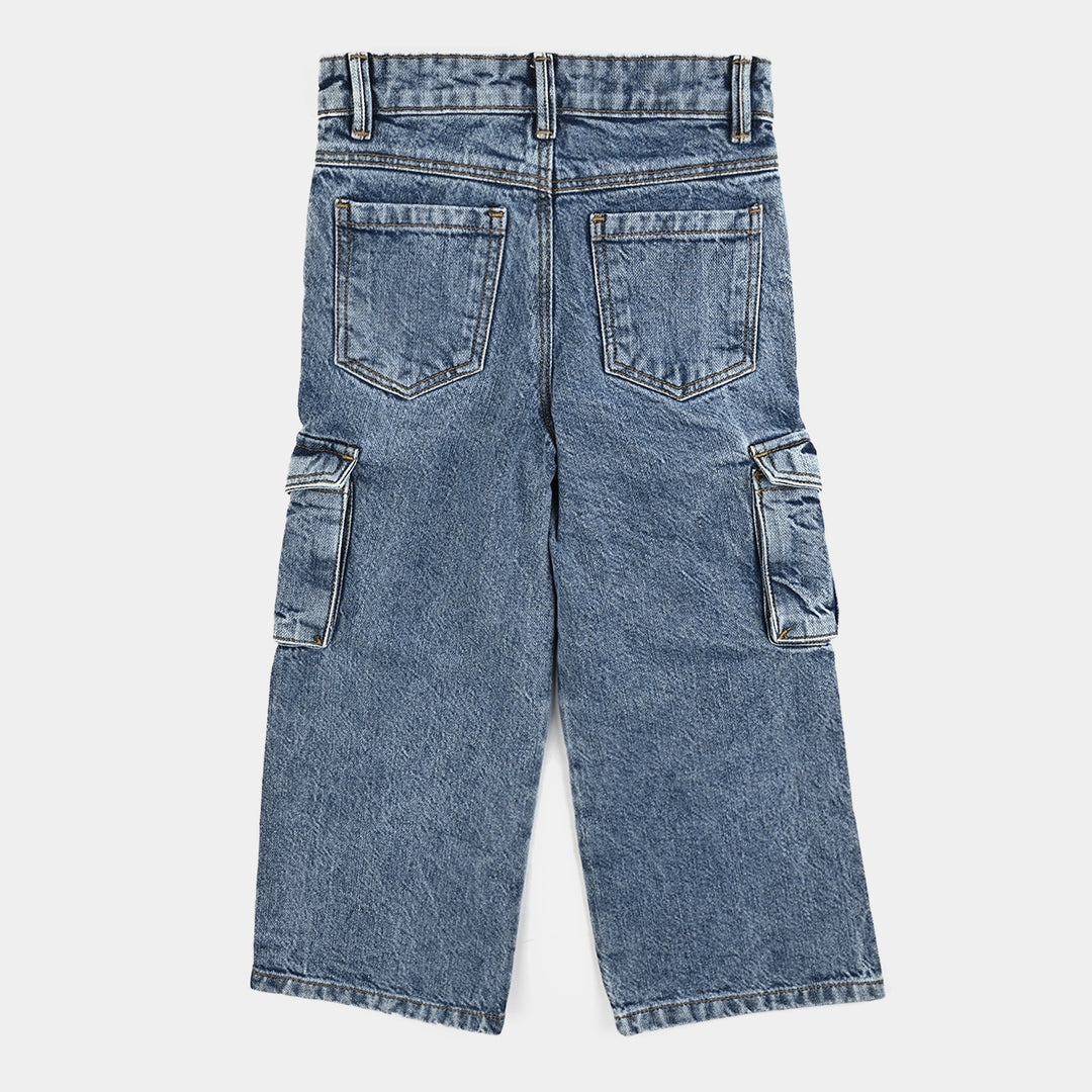Girls Denim rigid Pant Hearts-LT.Blue