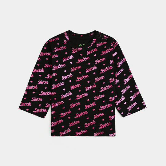 Infant Girls Lycra Jersey T-Shirt-BLACK
