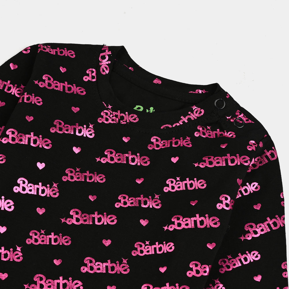 Infant Girls Lycra Jersey T-Shirt-BLACK