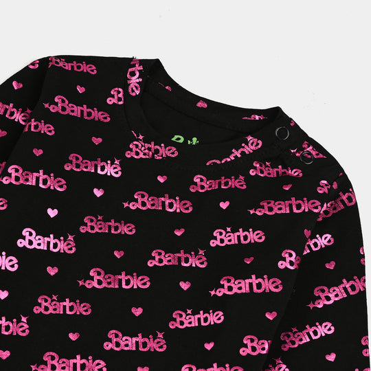 Infant Girls Lycra Jersey T-Shirt-BLACK