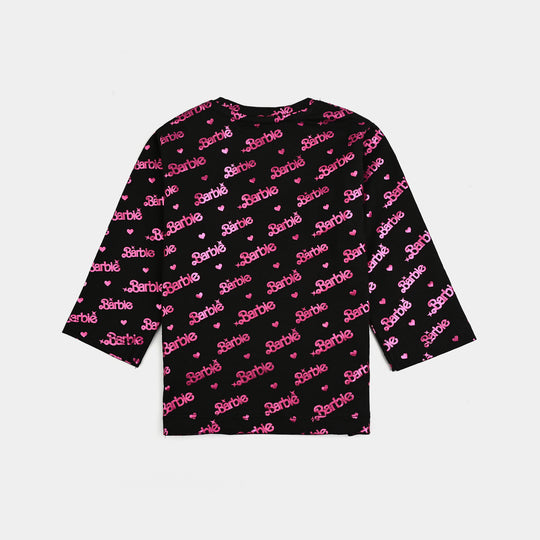 Infant Girls Lycra Jersey T-Shirt-BLACK