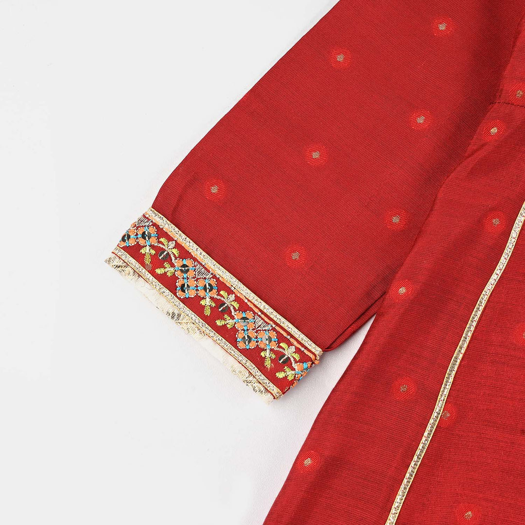 Girls Jacquard 4Pcs Kashaf-Red