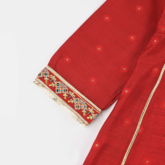 Girls Jacquard 4Pcs Kashaf-Red