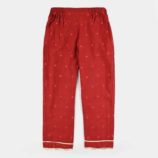 Girls Jacquard 4Pcs Kashaf-Red