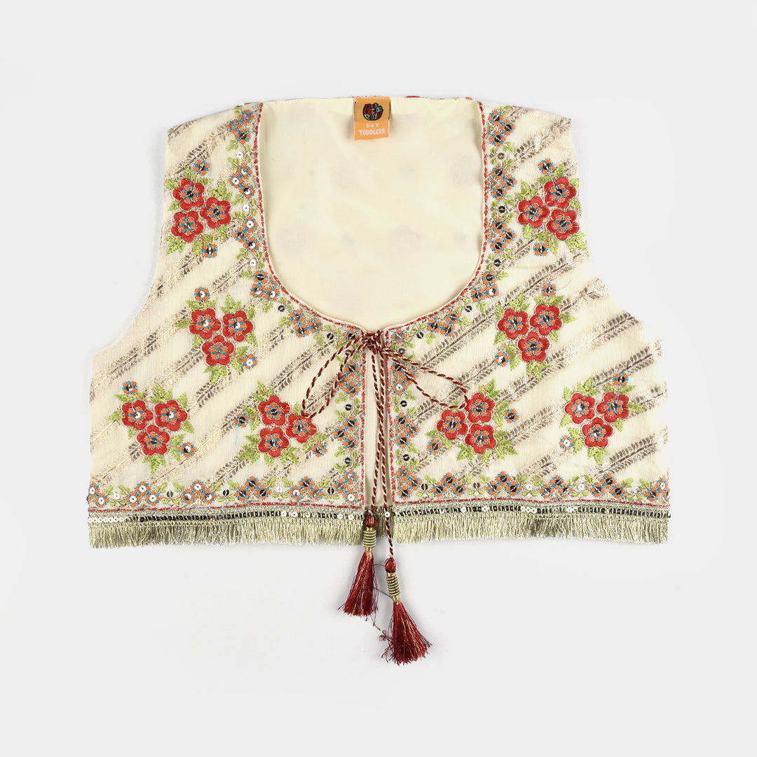 Girls Jacquard 4Pcs Kashaf-Red