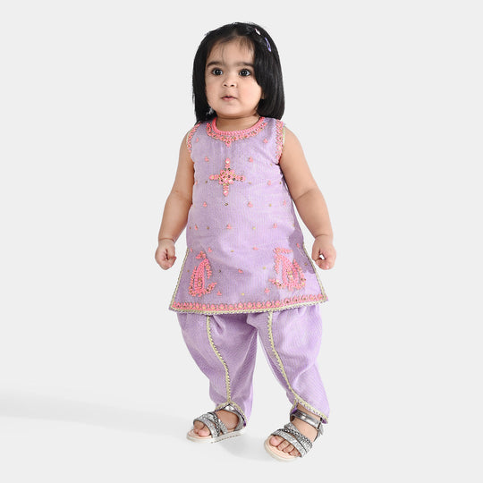 Infant Girls Net Fancy 2Pcs Safa-Lylac