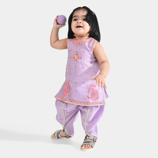 Infant Girls Net Fancy 2Pcs Safa-Lylac