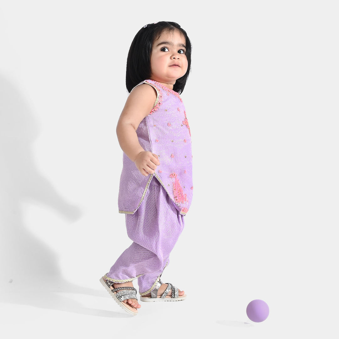 Infant Girls Net Fancy 2Pcs Safa-Lylac