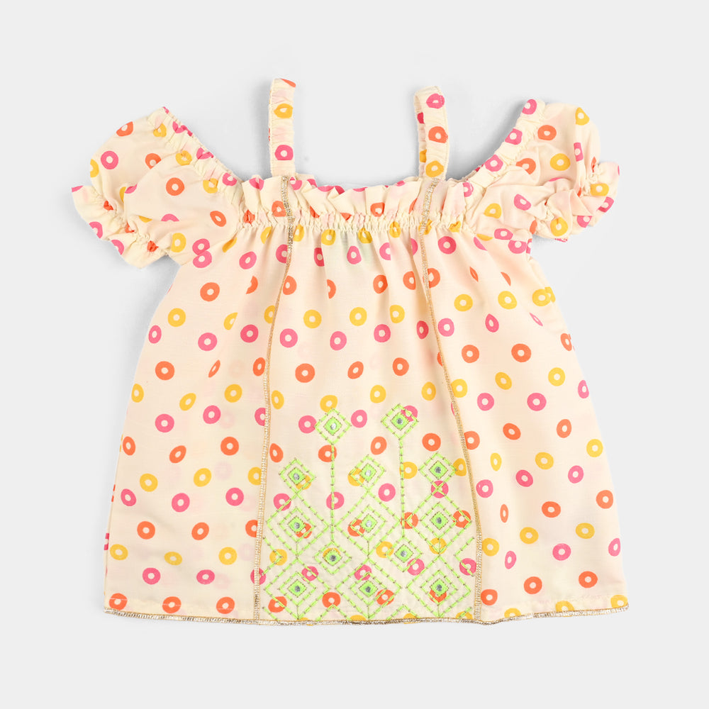 Infant Girls Raw Silk 2Pcs - Cream