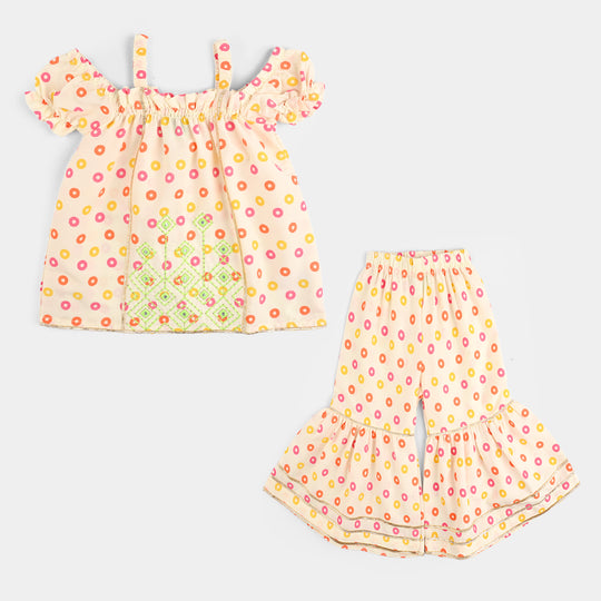 Infant Girls Raw Silk 2Pcs - Cream