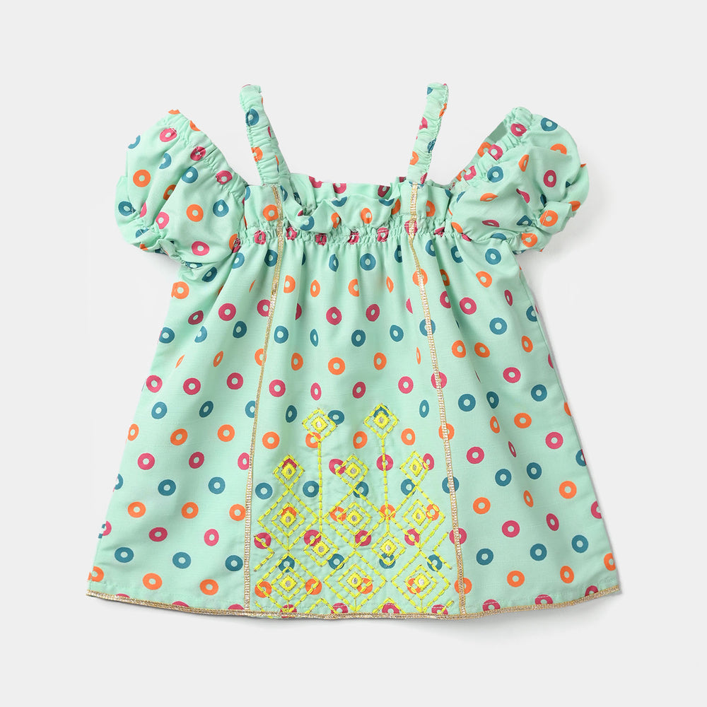 Infant Girls Raw Silk 2Pcs - Mint Green