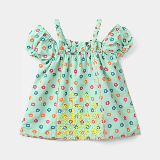 Infant Girls Raw Silk 2Pcs - Mint Green