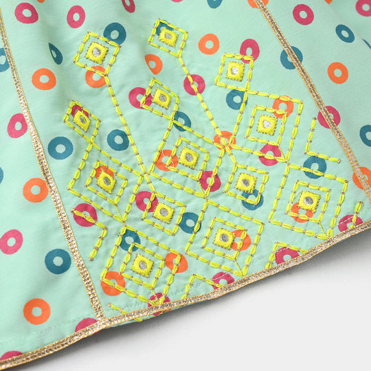 Infant Girls Raw Silk 2Pcs - Mint Green