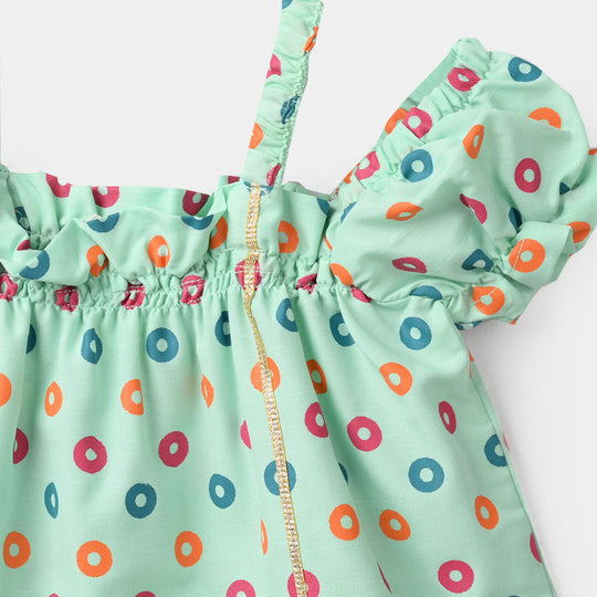Infant Girls Raw Silk 2Pcs - Mint Green
