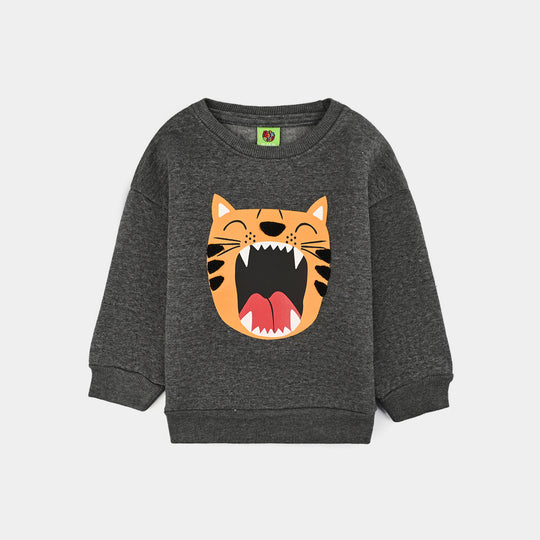 Infant Boys Fleece Sweatshirt TIGER FACE-GREY