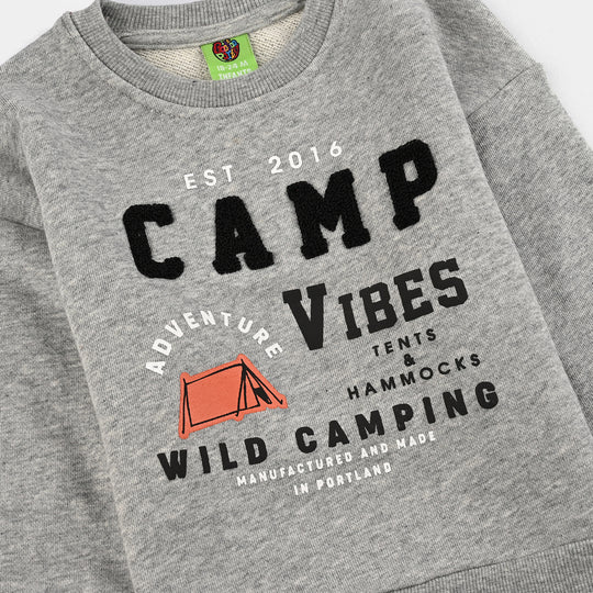 Infant Boys Jersey/Terry Sweatshirt CAMP VIBES-GREY