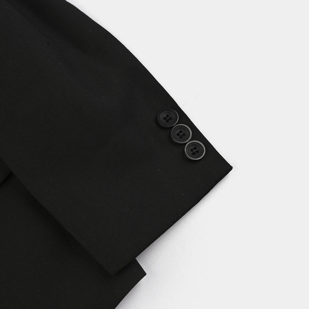 Boys Cotton Twill 3 Piece suit - Black