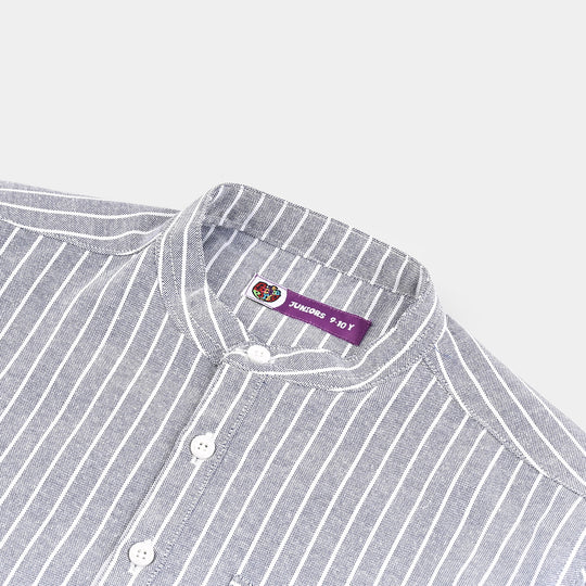 Boys Yarn Dyed Shirt (Tunic Bold Stripe)-BLUE