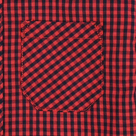 Boys Yarn Dyed Shirt-Red