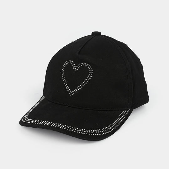 Kids Cap - Stone Heart-BLACK