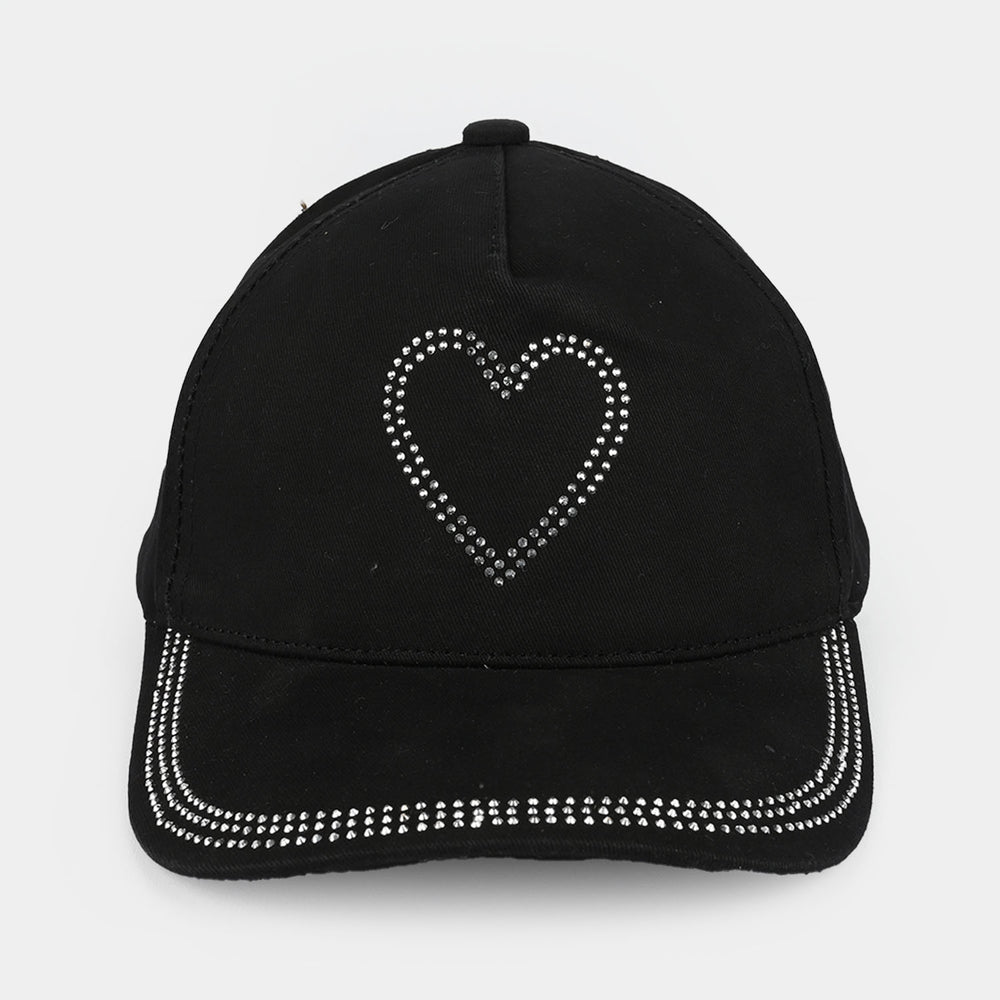 Kids Cap - Stone Heart-BLACK