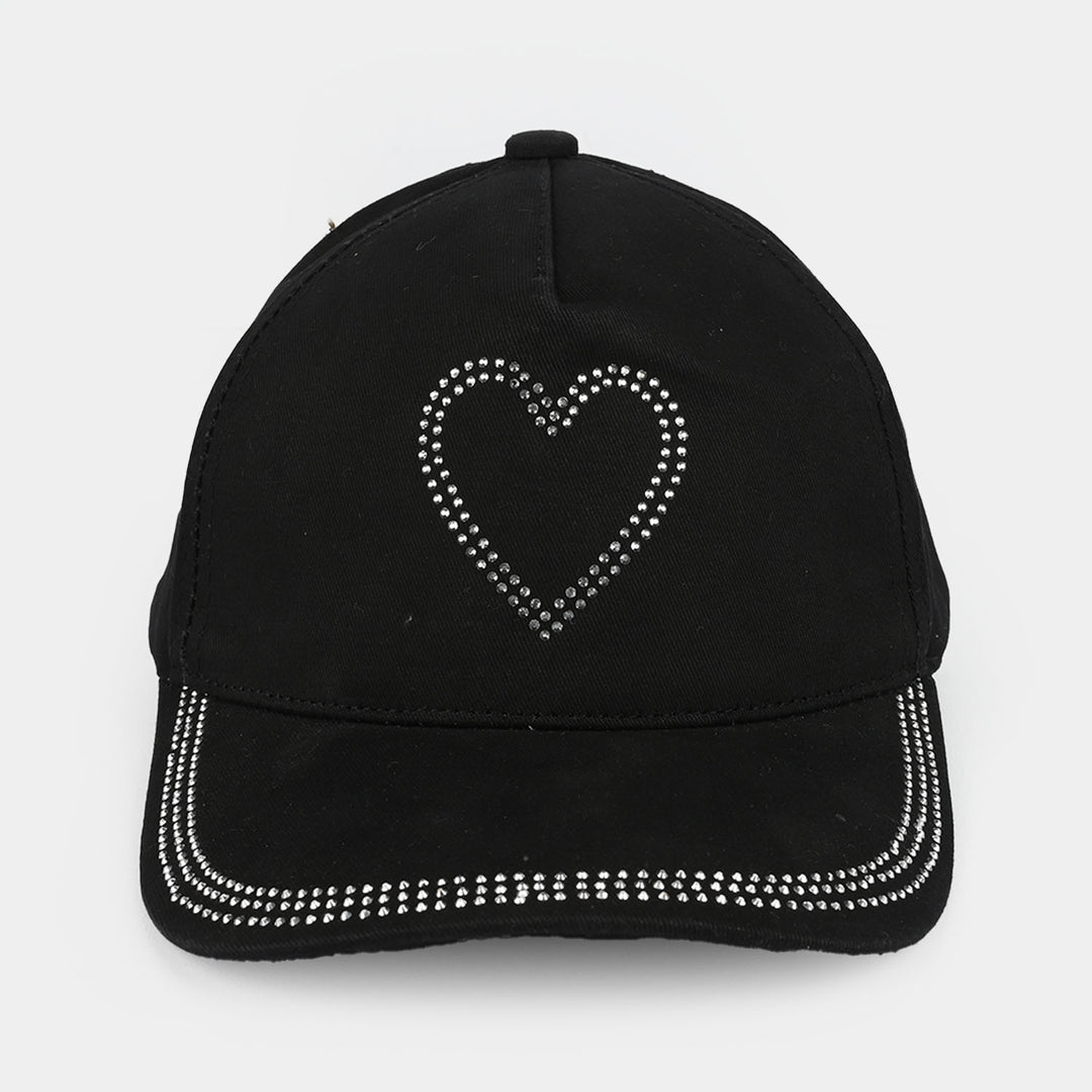 Kids Cap - Stone Heart-BLACK