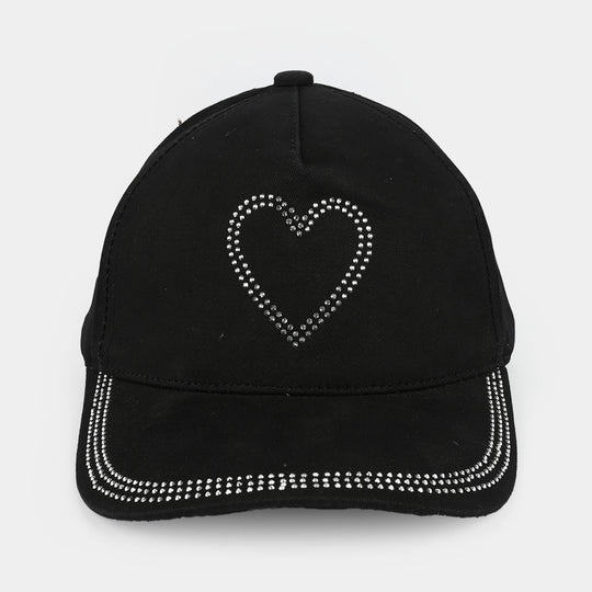 Kids Cap - Stone Heart-BLACK