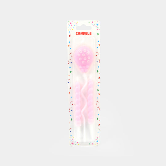 3 Pcs Spiral & Balloon Candle Set