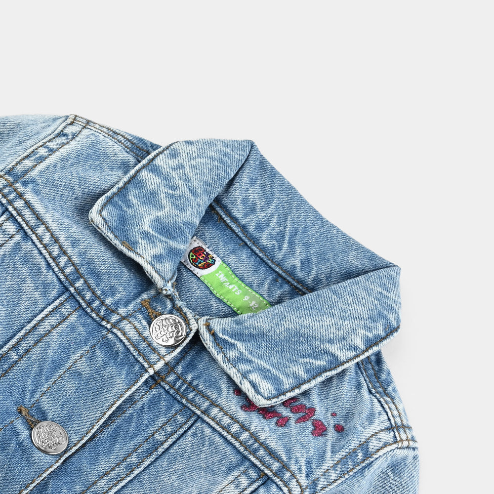 Infant Girls Denim Stretch Jacket RAINBOW-Mid Blue