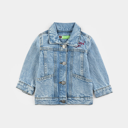 Infant Girls Denim Stretch Jacket RAINBOW-Mid Blue