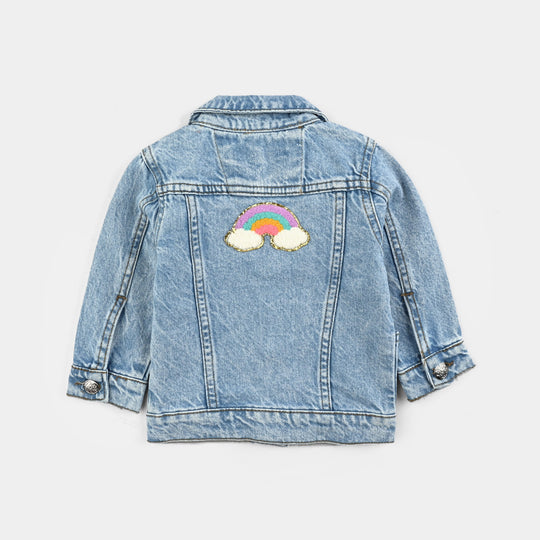 Infant Girls Denim Stretch Jacket RAINBOW-Mid Blue