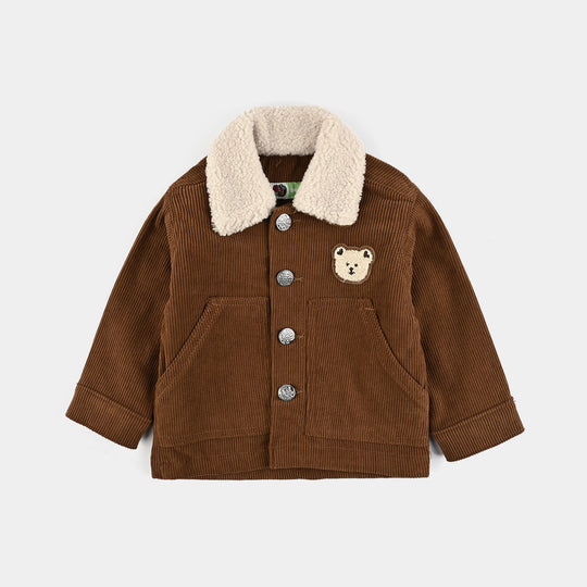 Infant Boys Corduroy Woven Jacket Teddy-BROWN