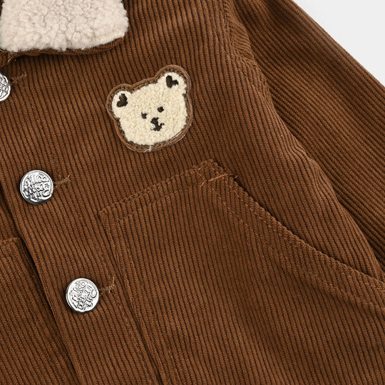 Infant Boys Corduroy Woven Jacket Teddy-BROWN