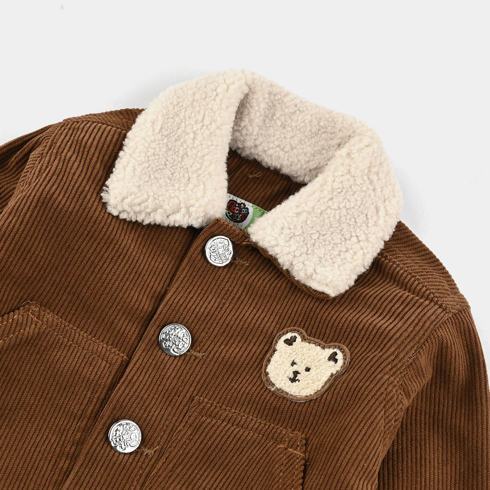 Infant Boys Corduroy Woven Jacket Teddy-BROWN