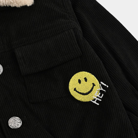 Infant Boys Corduroy Woven Jacket Hey-BLACK