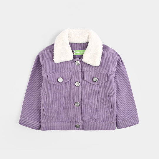 Infant Girls Corduroy Woven Jacket Meow-PURPLE