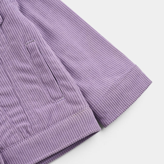 Infant Girls Corduroy Woven Jacket Meow-PURPLE