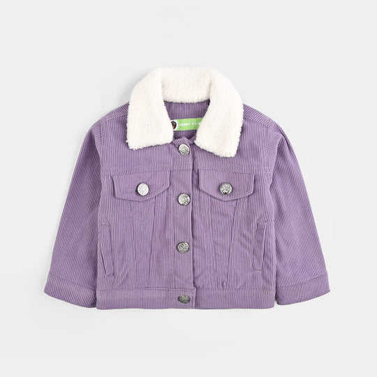 Infant Girls Corduroy Woven Jacket-PURPLE