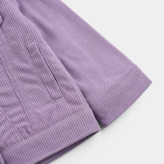 Infant Girls Corduroy Woven Jacket-PURPLE