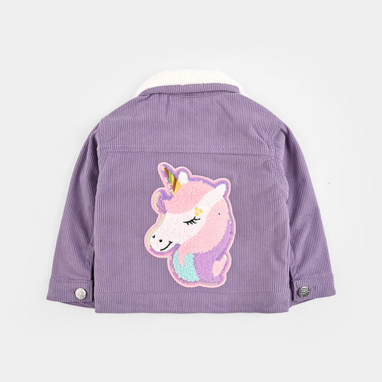 Infant Girls Corduroy Woven Jacket-PURPLE