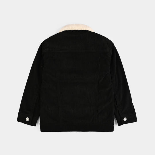 Boys Corduroy Woven Jacket Live-Black