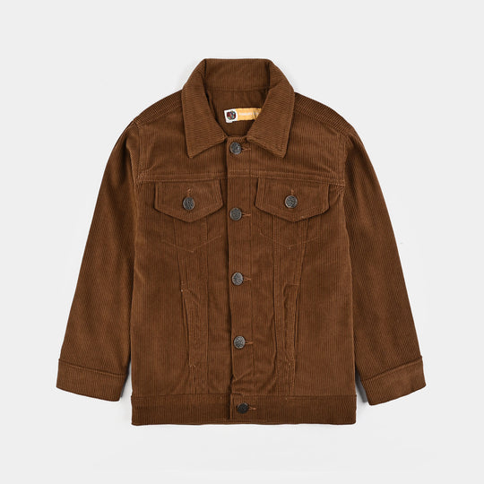 Boys Corduroy Woven Jacket Straight-Brown