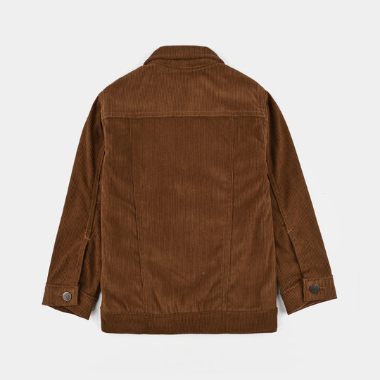 Boys Corduroy Woven Jacket Straight-Brown
