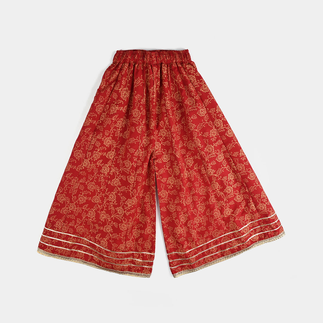 Girls Raw Silk 4PCs Mumtaz-Red