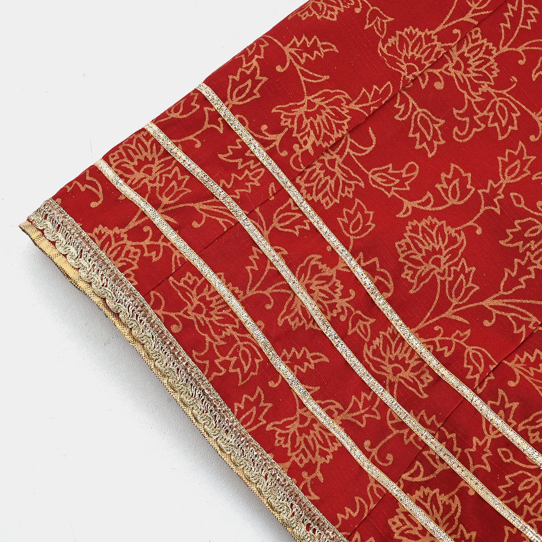 Girls Raw Silk 4PCs Mumtaz-Red