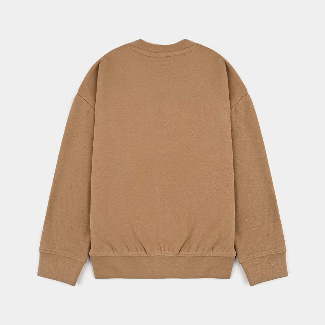 Boys Fleece Sweatshirt Ready To Race-BROWN