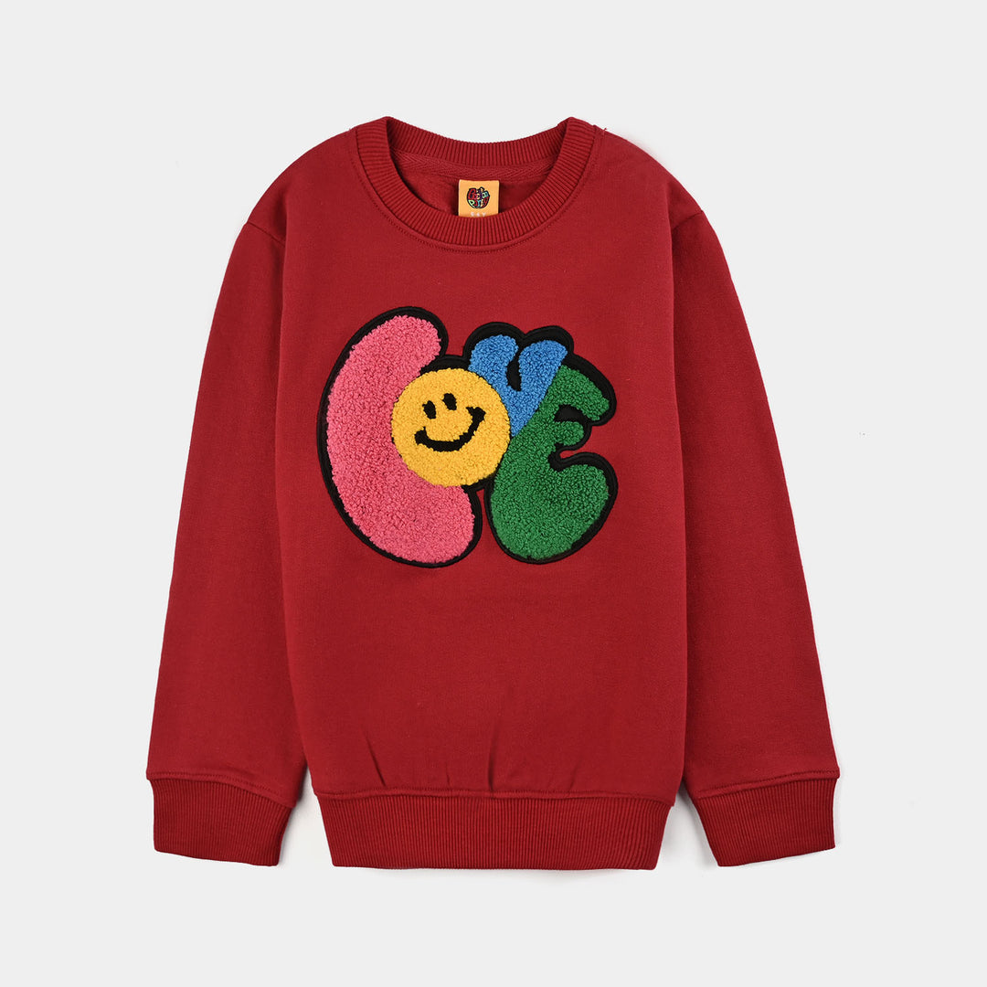 Girls Fleece Sweatshirt LOVE - Red